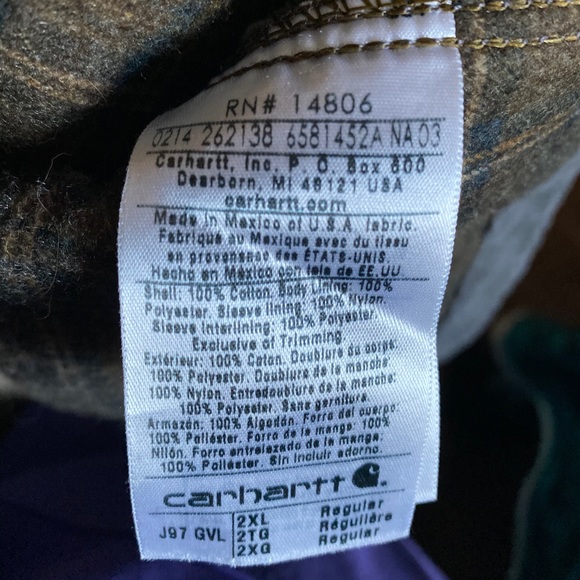 NWT Carhartt Jacket XXL J97 Grey Duck Fleece Lined - Picture 12 of 12